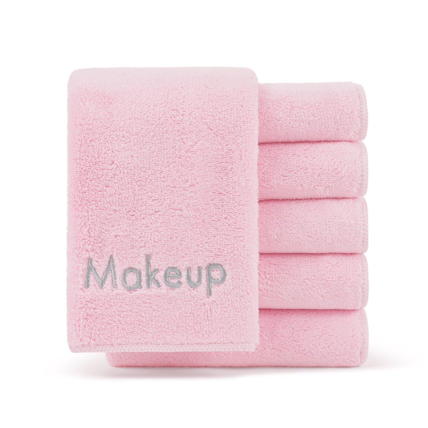 Arkwright Makeup Remover Cloths 6 Pack - Microfiber Coral Fleece Face Towels, Ultra Soft Reusable Washcloths, Gentle Facial Cleansing for Waterproof Makeup, 13 x 13, Pink