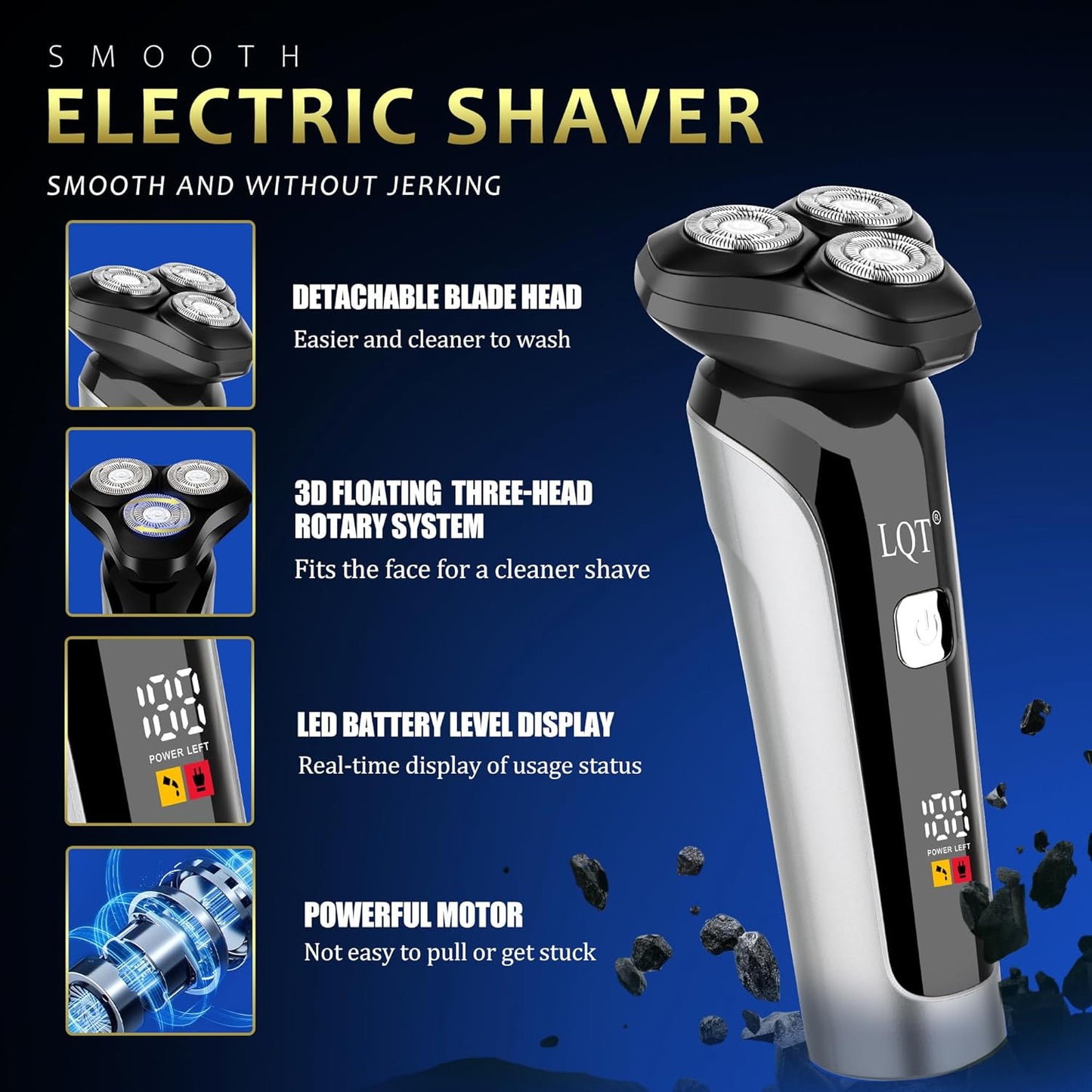 Skiennix Professional Barber Kit - Cordless Hair Clipper, Trimmer & Rotary Shaver Set | LED Display, USB-C Rechargeable, Low Noise