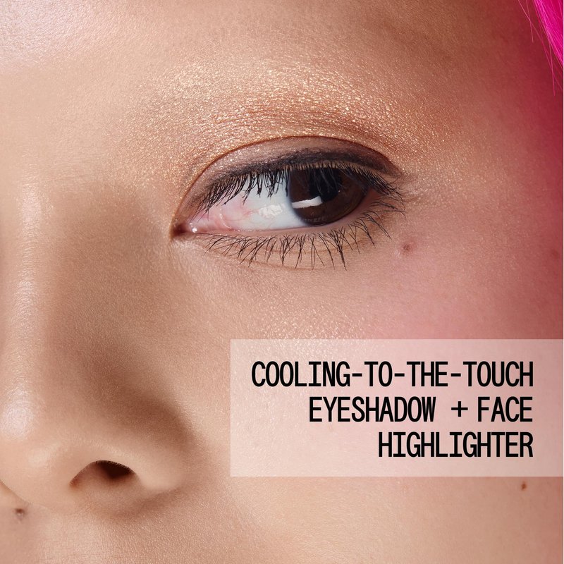 about-face Cooling Chromes Eye + Face Highlighter — Cool-to-Touch Shimmer Stick, Ultra-Reflective Glow, Vegan & Cruelty-Free, Gold (Hypnotize)