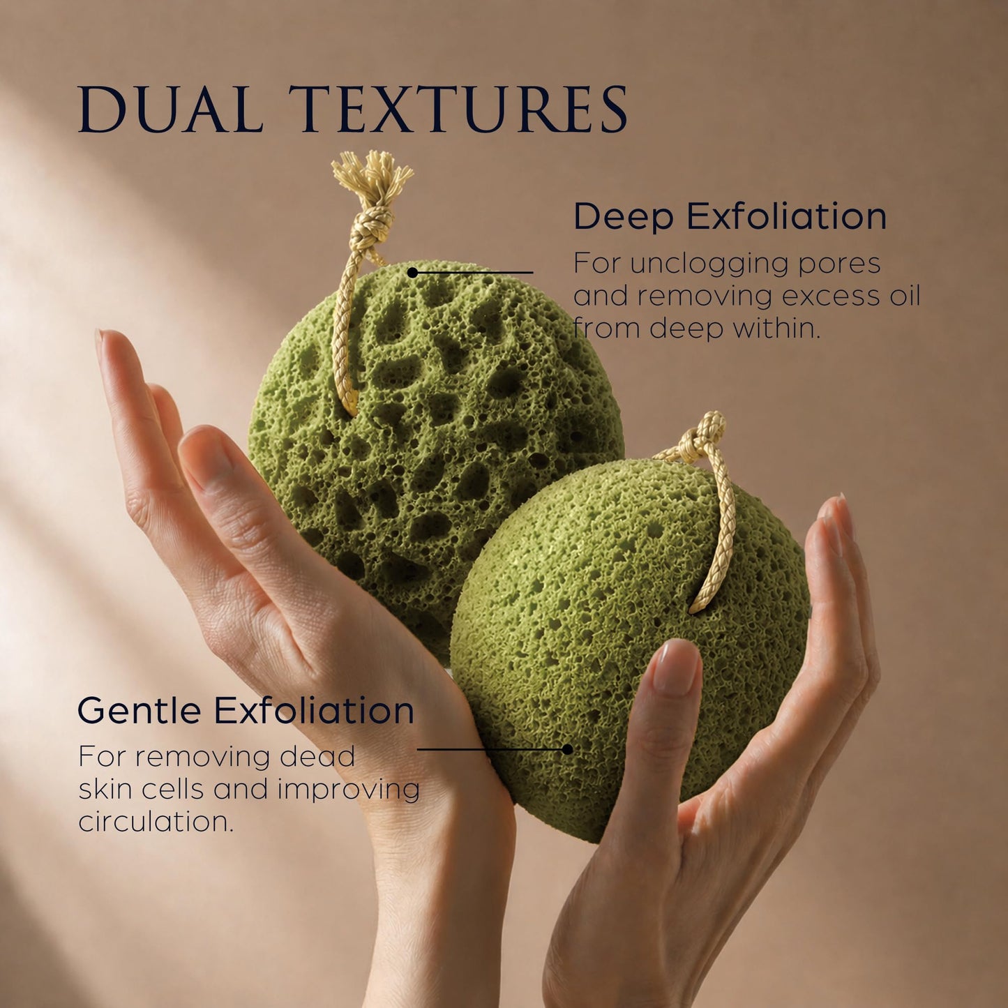 Spongentle Loofah Sponge for Shower and Bathing, Bath Sponge with Dual Texture, Shower Pouf for Gentle and Deep Exfoliation, Large Size Body Scrubber for Men & Women, PU Foam, 37% More Lather, 3 Pack