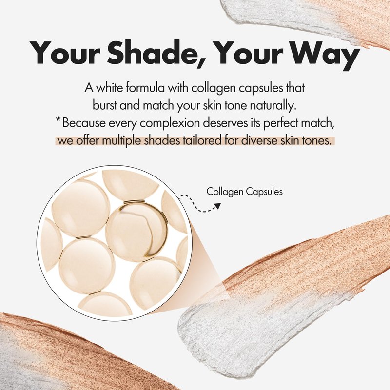 ELROEL Blanc Cover Cream Stick V White - Korean Color-Changing Foundation Stick with Volufiline - Medium to Full Coverage Dewy Finish Base Makeup - Dual-Ended with Detachable Brush (203 Medium)