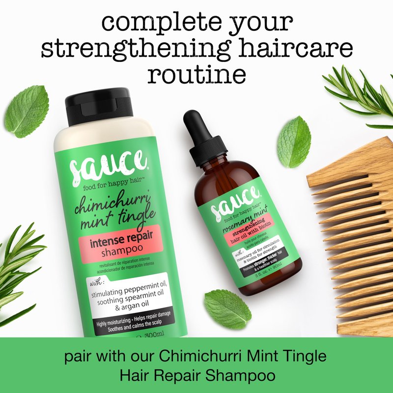 SAUCE BEAUTY Hair Oil, Rosemary Mint with Biotin (3 Fl Oz) Helps Promote Hair Growth & Rejuvenation, Scalp Oil for Thicker, Stronger Hair, No Parabens
