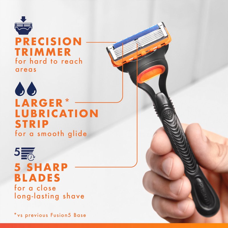 Gillette Fusion5 5-Blade Mens Razor Blade Refills, 12 Count, with Precision Trimmer