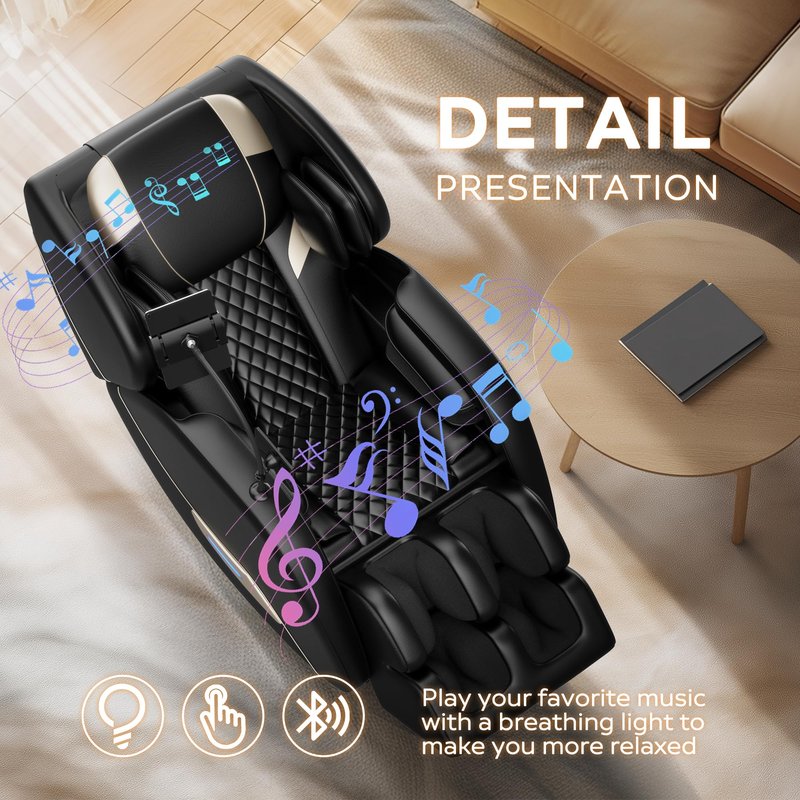 AYJOIR 2026 Massage Chair Full Body, Zero Gravity SL-Track Shiatsu Massage Recliner Chair with Body Scan, 6 Fix Point Rollers,Airbags,Deep Yoga Stretch, Heating Function, Black