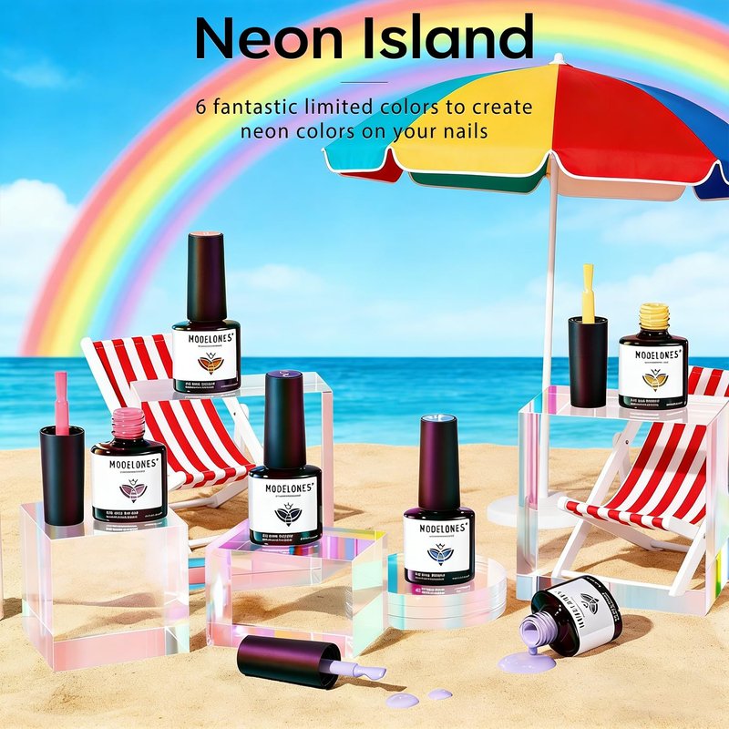 Modelones Gel Nail Polish Set - 6 Vibrant Neon Colors for Spring/Summer | Soak Off LED Manicure Gift