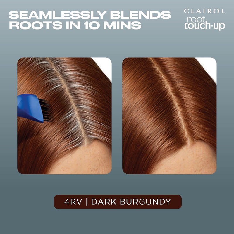 Clairol Root Touch-Up | Nice'n Easy Permanent Hair Dye - 4RV Dark Burgundy, 2-Pack