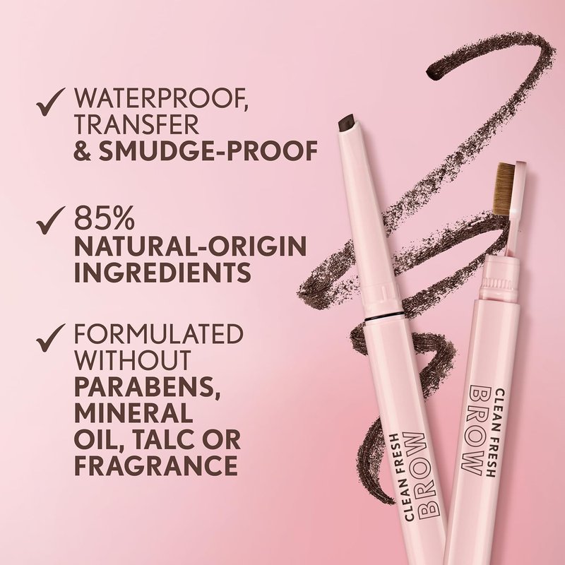 Covergirl Clean Fresh Brow Filler Pomade - Ultra-Precise Eyebrow Pencil in 400 Soft Brown | Vegan, Creamy Formula, 0.007oz