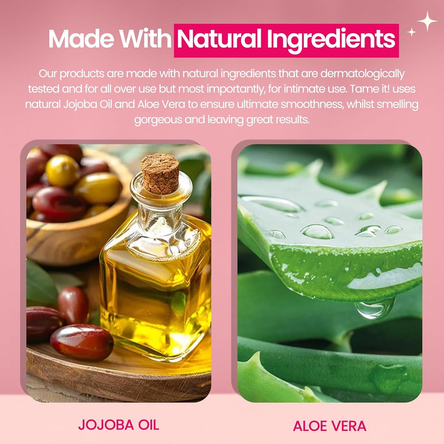 WooWoo Tame It! Natural Intimate Hair Removal Cream - Painless Vegan Hair Remover For Sensitive Skin - Depilatory For Genitals, Bikini, Legs & Bum - Women In-Shower Cream With Aloe Vera - 200ml