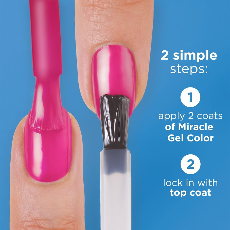 Sally Hansen Miracle Gel Supercharged Pinks Nail Polish | Salon Quality Gel-Like Formula, Two-Step System, No UV Light Needed, Long Lasting | 344 Blush Crush | Soft Pink Crème Nail Color