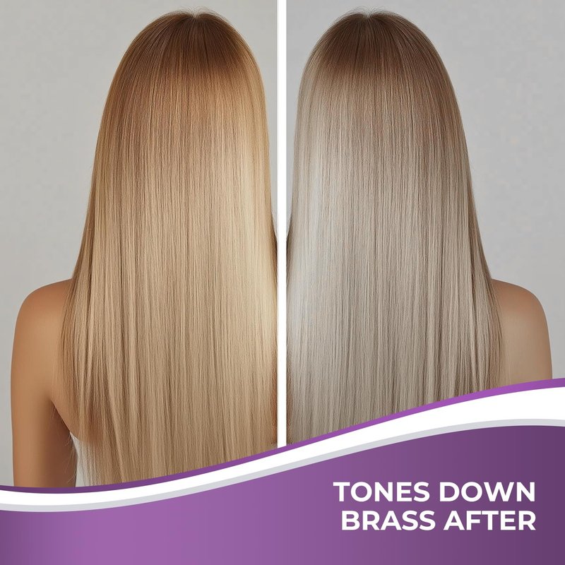 Karseell Purple Hair Mask and Argan Oil Set for Blonde, Silver and Gray Hair, Brass Toning Deep Conditioner for Color-Treated, Bleached or Highlighted Hair, 16.9 oz and 1.69 oz