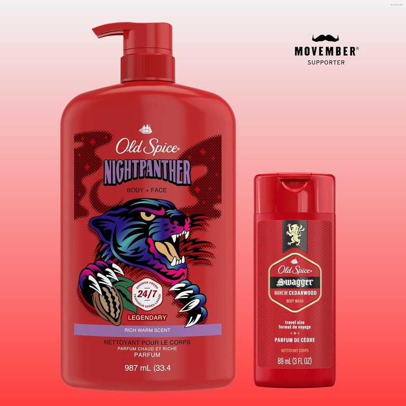Old Spice Body Wash for Men - 3X Defense, 24/7 Fresh Scent, NightPanther, 33.4 oz
