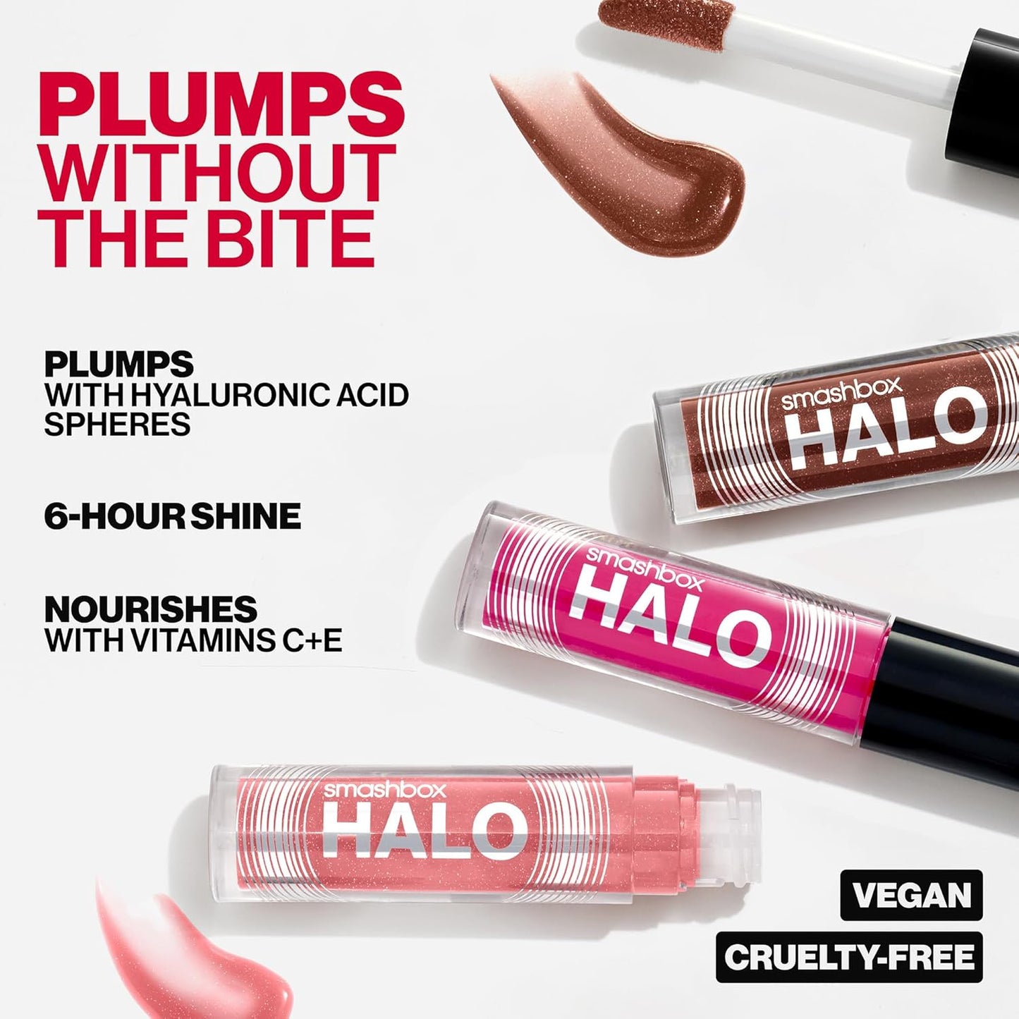 Smashbox Halo Plump + Glow Lip Gloss - Hydrating, Non-Sticky Formula with Hyaluronic Acid | 6-Hour Shine