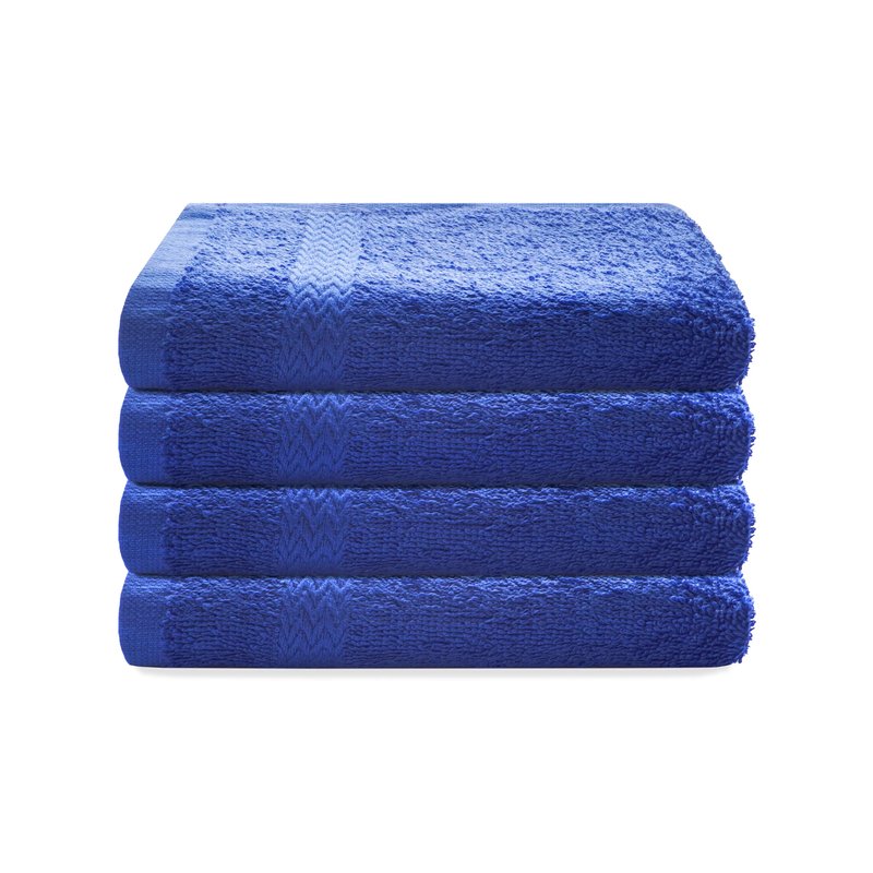 13x13 | Premium Washcloth Set | Absorbent, Ring Spun, Washcloths, Hand Towels for Bathroom, 100% Cotton, Face Towels, fingertip Towels, Soft, for Daily Use (Pack of 4) (Royal Blue, 13x13)