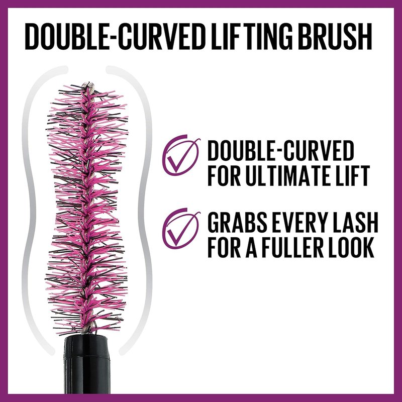 Maybelline The Falsies Lash Lift Mascara - Volumizing & Lengthening | Blackest Black, 1 Count