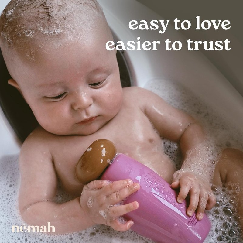 Nemah Baby Soap & Shampoo - 2-in-1 Tear-Free Wash with Chamomile & Aloe Vera | 9.8 Fl Oz for Newborns & Toddlers