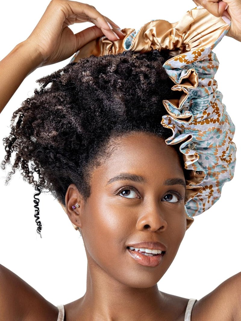 Bounce Curl Slay and Stay Bundle, Reversible Satin Hair Bonnet & Teal Define EdgeLift Brush
