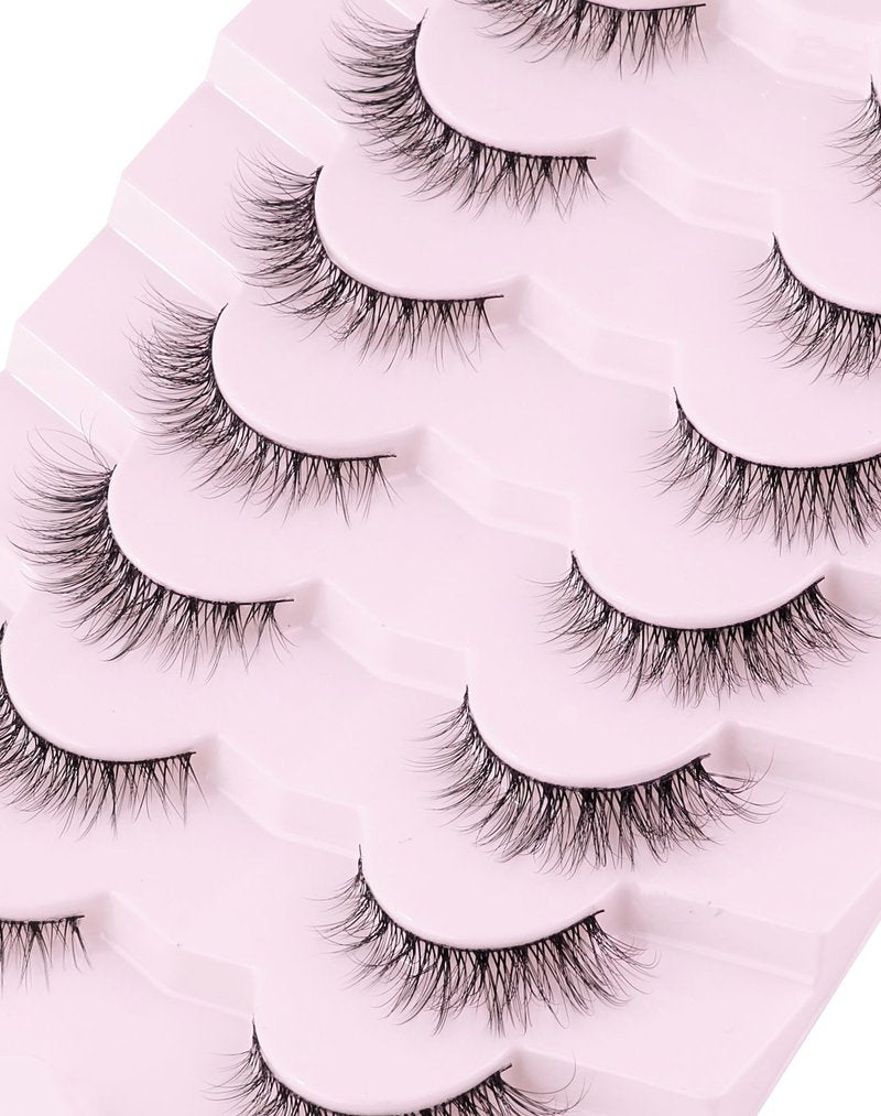 Natural Lashes Mink Natural Eyelashes False Eyelashes Natural Look False Lashes Wispy Eye Lashes Cat Eyelashes Fake Lashes UK222