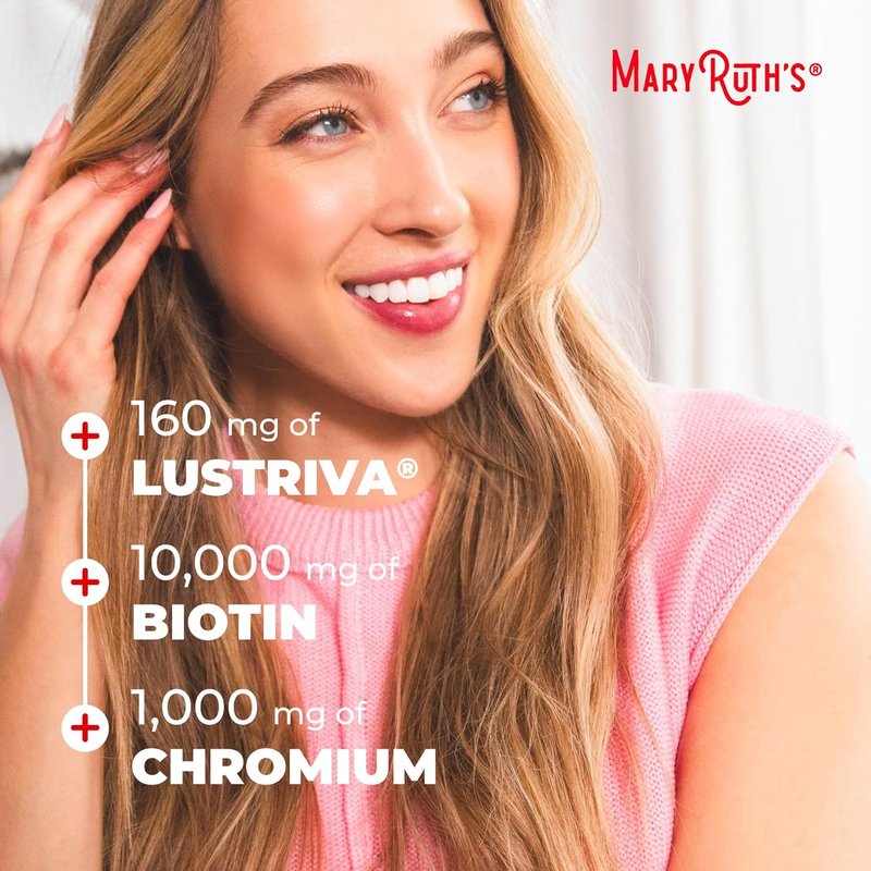 MARYRUTH'S Liquid Multivitamin for Hair Growth - Biotin 10000mcg | Clinically Tested for Thicker Hair & Skin Care | 15.22 Fl Oz