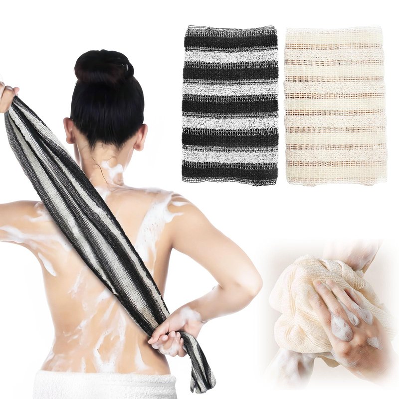 Exfoliating Shower Towels, 2 Pcs Scrub Cloth, Exfoliating Towel, Exfoliating Washcloth for Showering, Rip-Resistant Exfoliating Washcloth, Back Exfoliator Towels for Women, Men
