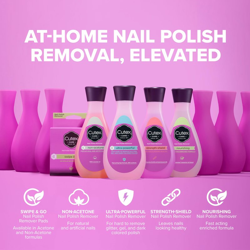 Cutex Nourishing Nail Polish Remover, Leaves Fingernails & Toenails Looking Healthy, Contains Vitamin E, 6.7 fl oz