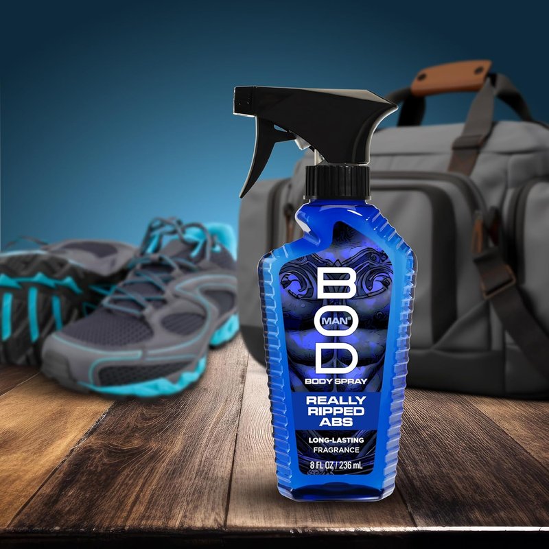BOD Man Fragrance Body Spray - Really Ripped Abs | 8 Fl Oz Refreshing Scent for All-Day Wear