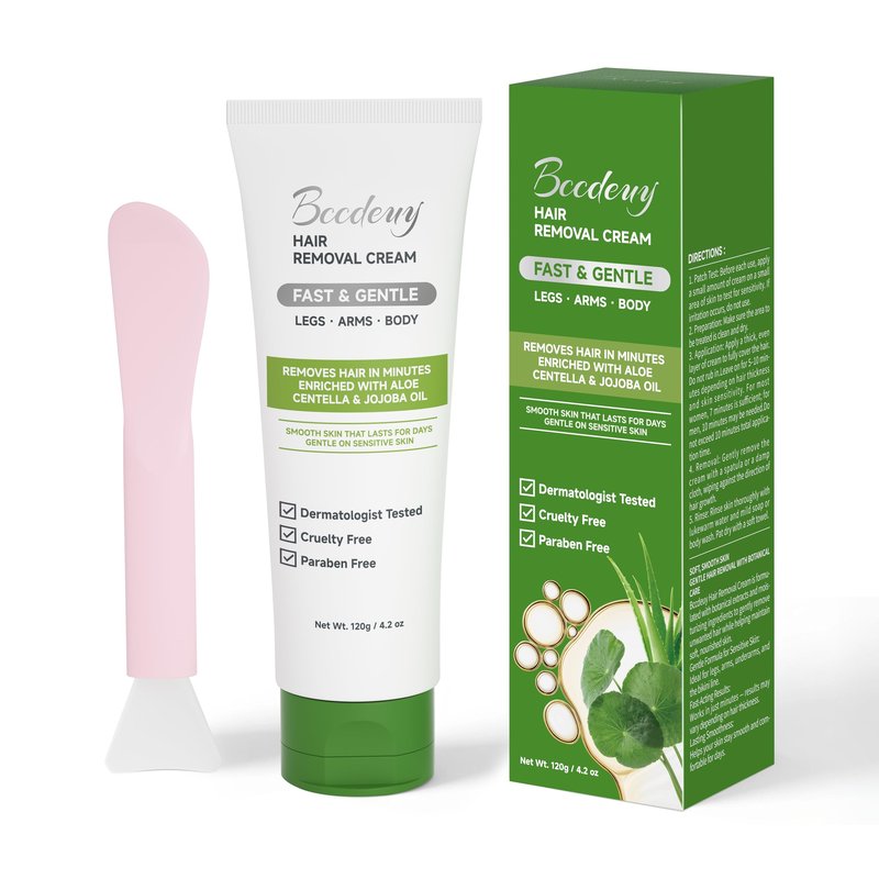 Bccdeuy Hair Removal Cream for Women & Men, 120g - Gentle Aloe & Jojoba Formula for Underarms, Arms, Legs & Bikini Line - Smooth Skin in Minutes