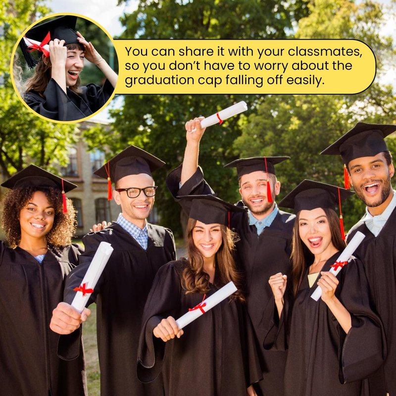 Nomanak Graduation Cap Headband - Secures Your Graduation Cap, Don't Change Your Hair, Unisex Headband for Graduation Cap, 4 Pack