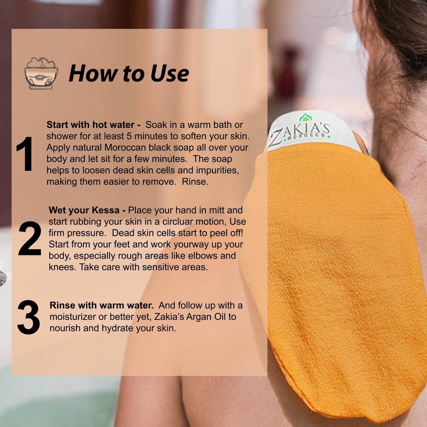 Zakia's Korean Exfoliating Glove - Value Pack - Rough and Smooth - Remove dead skin, dirt and grime - great for self-tanning