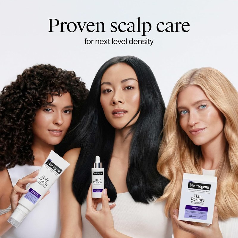 Neutrogena Hair Restore Pro-Collagen Peptide Supplement - Vitamin C Powder Drink Mix for Thicker Hair | 20 Stick Packs