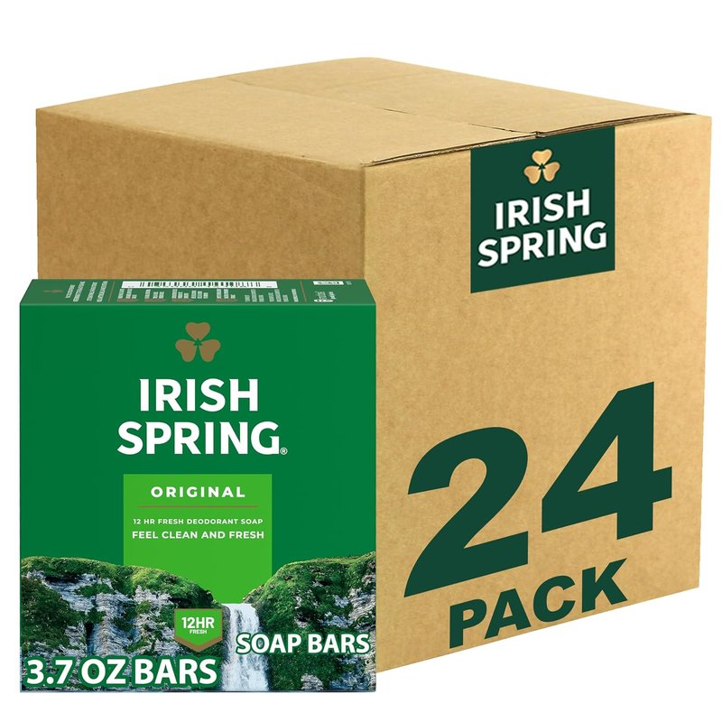 Irish Spring Bar Soap - Original Clean Scent for Men | Fresh & Mild Formula, 3.7 Ounce - 3 Count (Pack of 8)