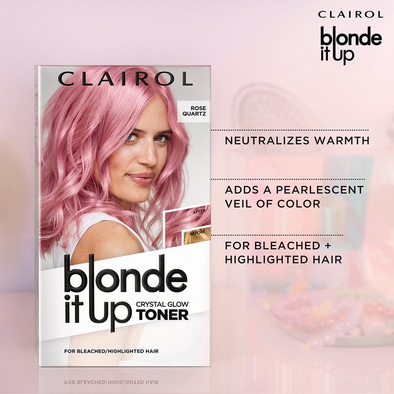 Clairol Blonde It Up Crystal Glow Toners Demi-Permanent Hair Dye, Luminous Pearl Hair Color | Ammonia Free | Add Pearlescent Tones to Pre-Lightened Shades | Neutralizes Warmth | Pack of 1