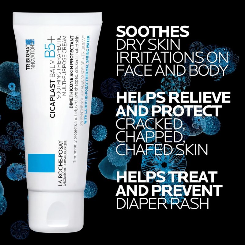 La Roche-Posay Cicaplast Balm B5 Skin Barrier Repair Cream with Centella Asiatica, Shea Butter & Panthenol | Multi-Purpose Healing Ointment for Dry, Irritated Skin | Face, Body & Hand Balm, Baby Safe