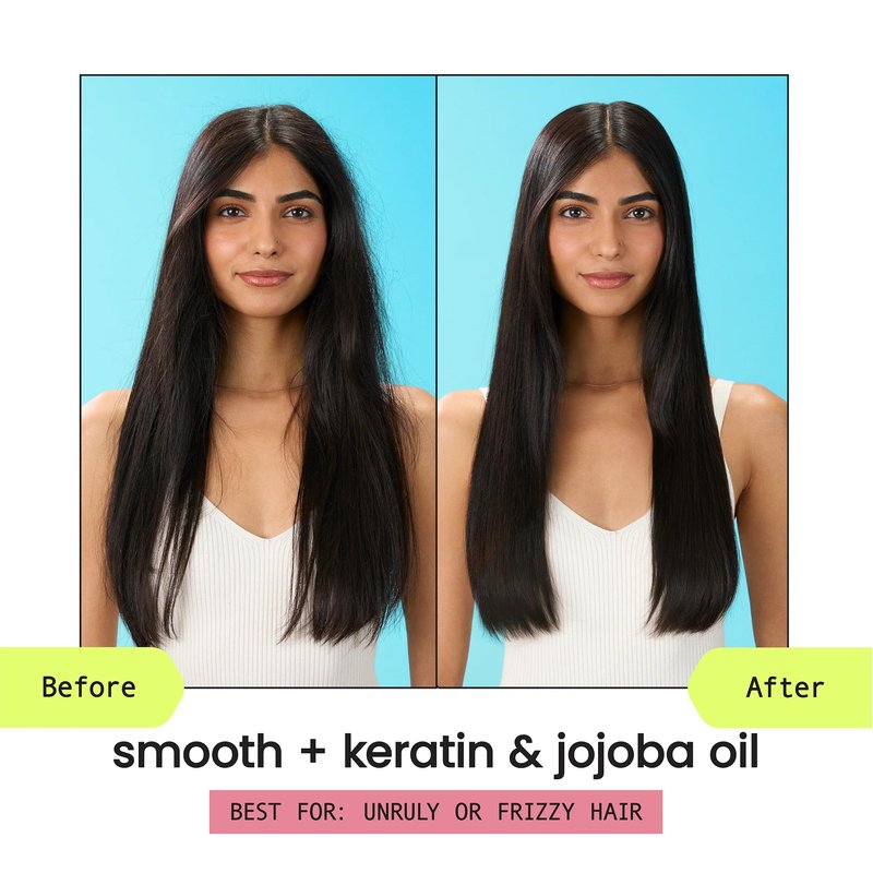 HASK Keratin Smoothing Shampoo & Conditioner Set | Defrizzes Unruly Hair, Softens, Detangles, Adds Shine | Sulfate Free, Silicone Free, Cruelty Free, Color Safe | 16oz each