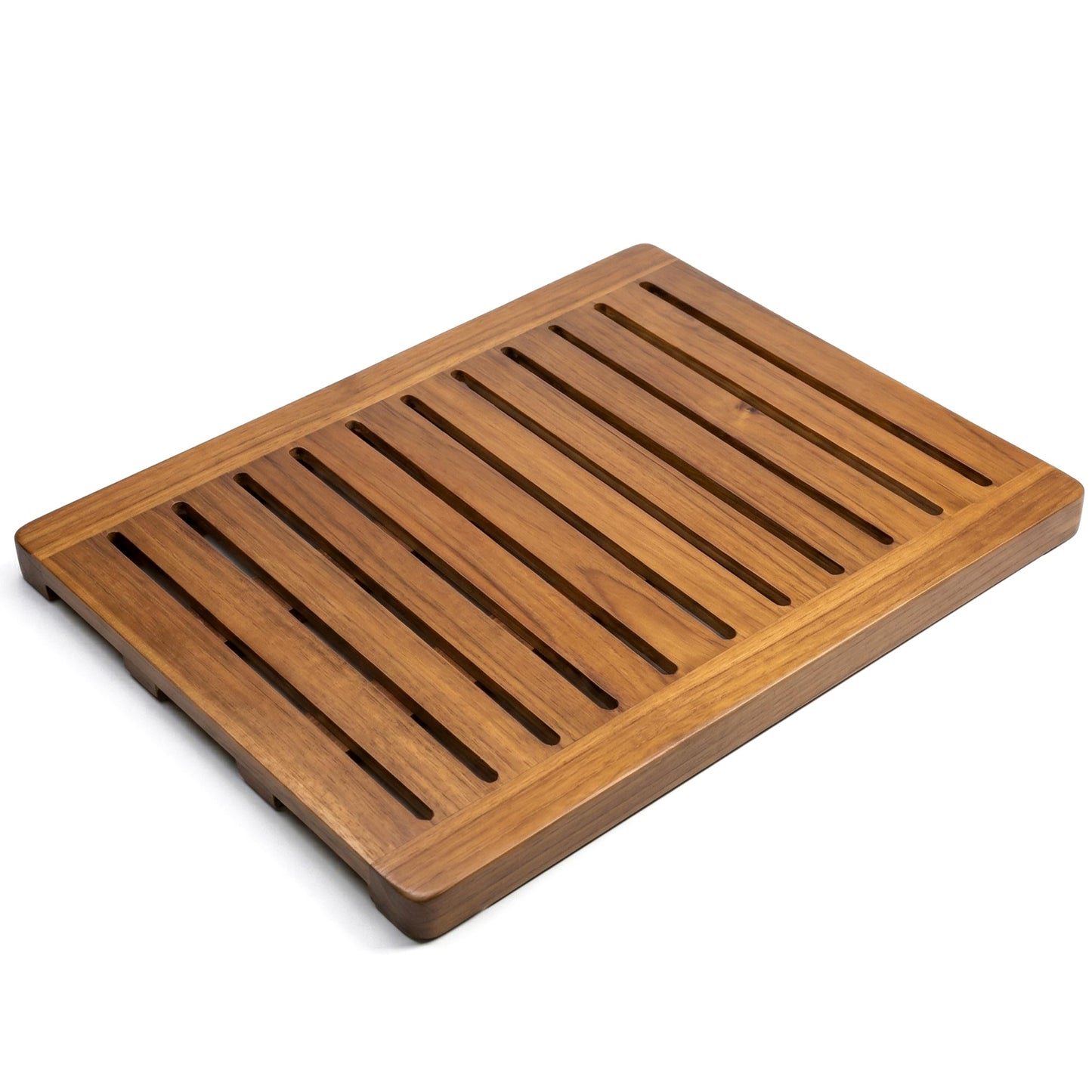 Acacia Wood Shower Mat 24x18 Inches by Demigo, Luxury Bath Mat Non Slip for Bathroom Bathtub Shower Spa Garden Home, Wooden Floor Mat Square Large for Outdoor and Indoor