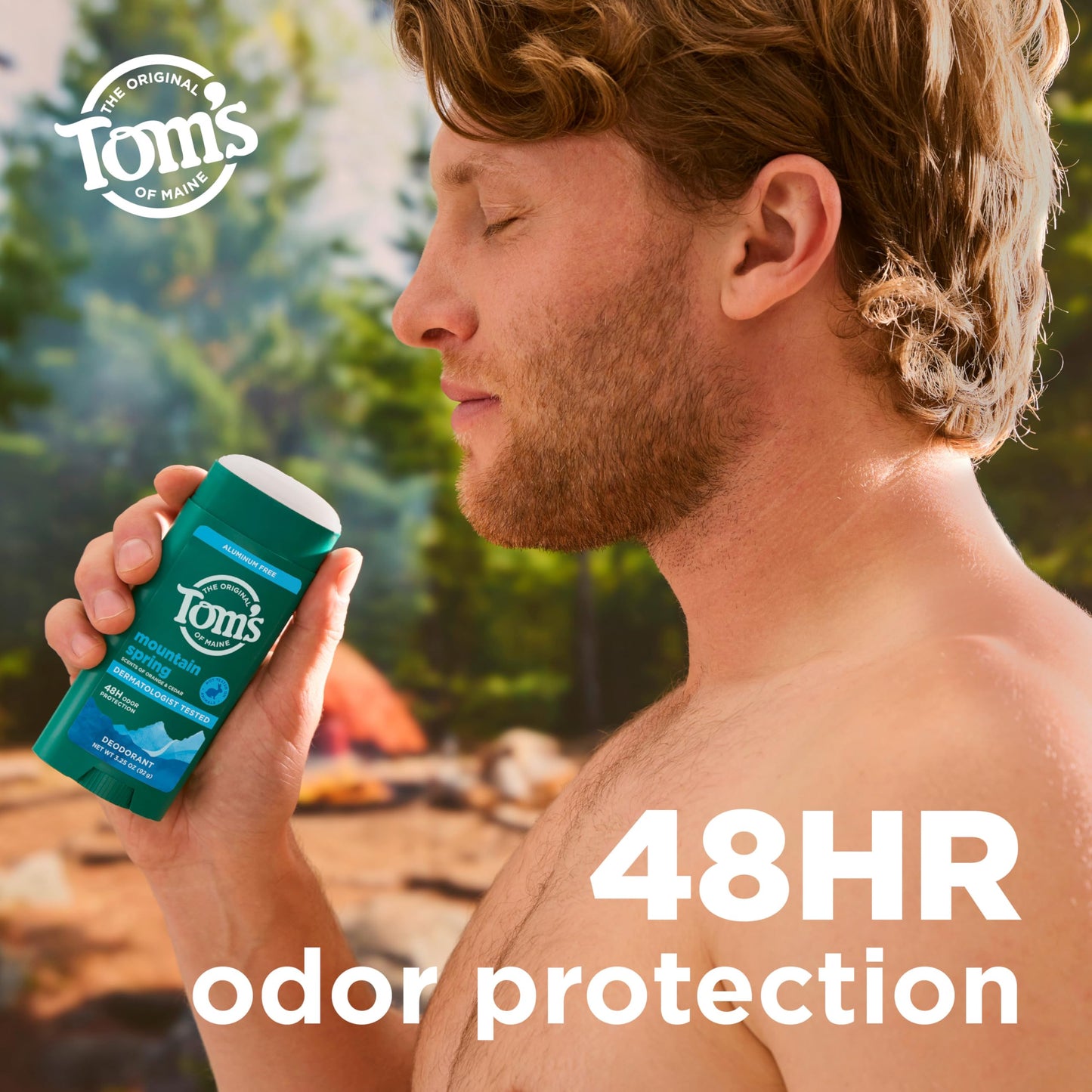 Tom’s of Maine Mountain Spring Natural Deodorant for Men and Women, Aluminum Free, No Artificial Fragrances, Dyes, or Preservatives, Baking Soda Free, 48-Hour Odor Protection, 3.25 oz