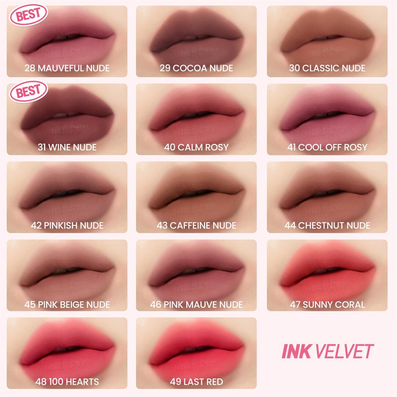 Peripera Ink The Velvet Lip Tint - High Pigment Color, Longwear, Weightless, Not Animal Tested, Gluten-Free, Paraben-Free (047 Sunny Coral)