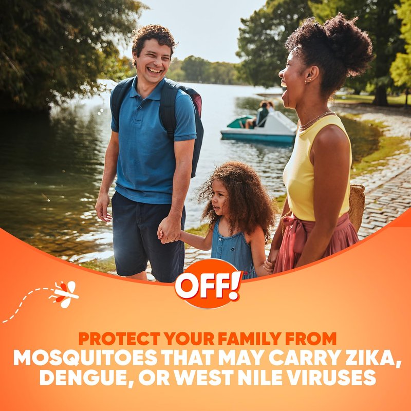 OFF! Family Care Mosquito & Tick Repellent Spritz, Bug Spray Containing 7% DEET, Unscented with Aloe Vera, 9 Oz