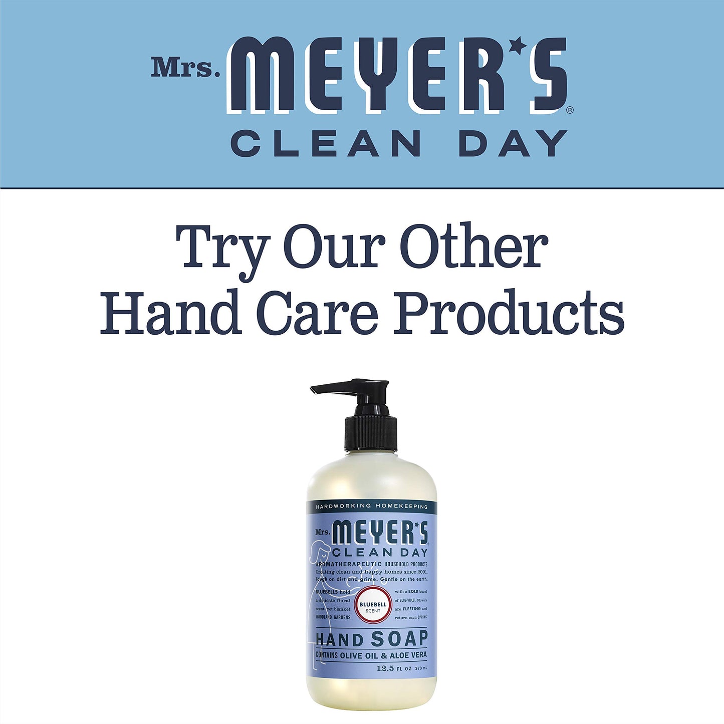 MRS. MEYER'S CLEAN DAY Bluebell Liquid Hand Soap 12.5 Fl Oz (Pack of 1)