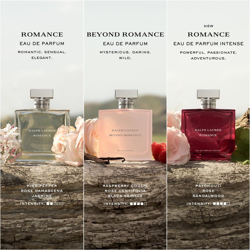 RALPH LAUREN FRAGRANCES Romance - Eau de Parfum - Women's Perfume - Floral & Woody - With Rose, Jasmine, and Berries - Medium Intensity - 0.34 Fl Oz