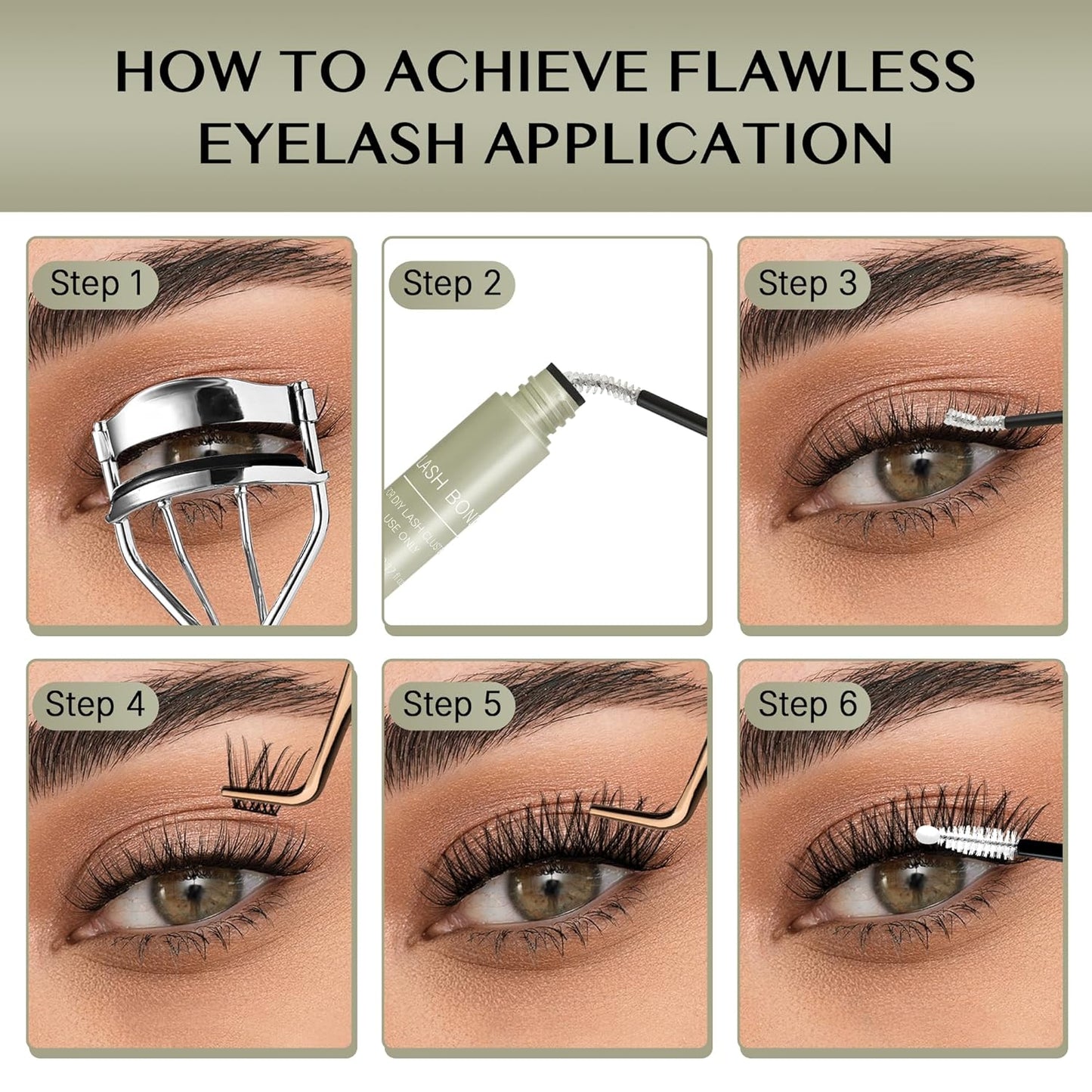 Veyesbeauty Lash Bond and Seal - Waterproof 2-in-1 Cluster Lash Glue for Long-Lasting Hold | 5ml + 5ml (White Bond)