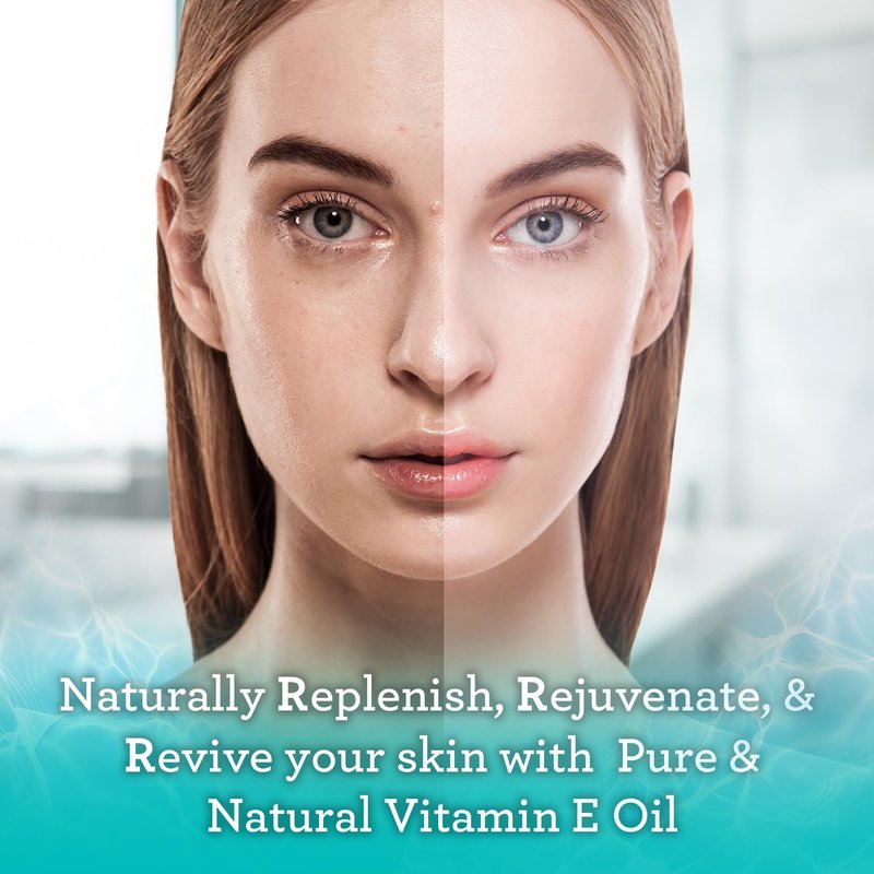 GuruNanda Pure & Natural Vitamin E Oil for Skin, Face, & Nails, 5,000 IU with D-Alpha Tocopherol & MCT Oil to Help Enhance Absorption, Non-GMO & Vegan, 2 FlOz
