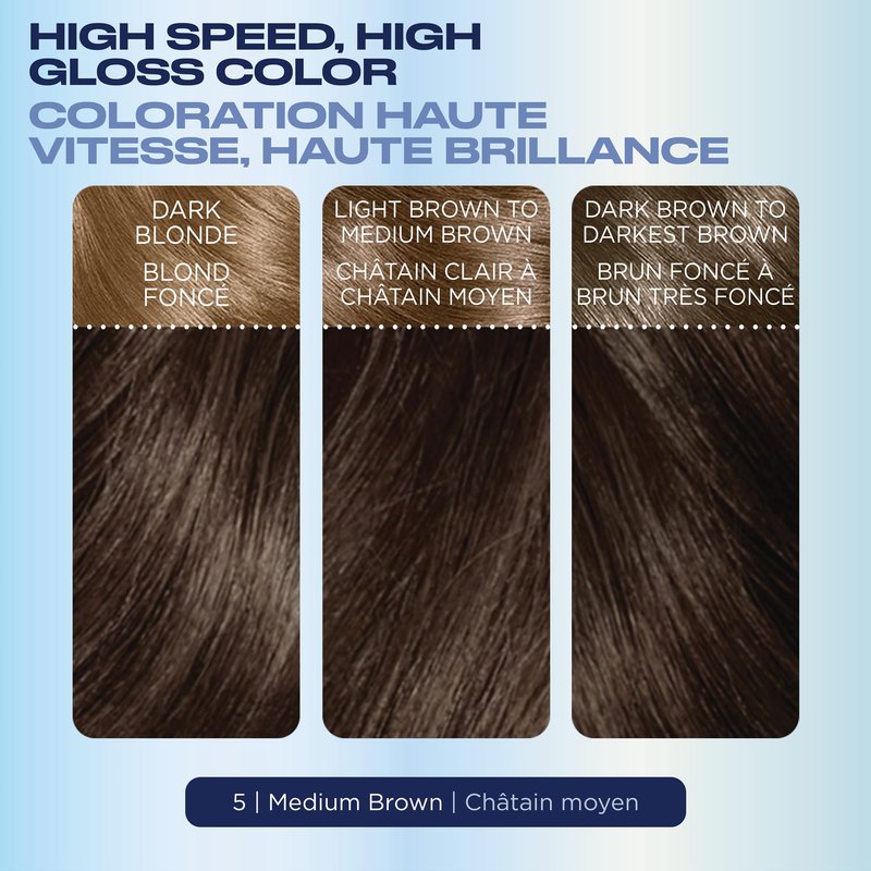 Clairol Nice'N Easy 10 Permanent Hair Dye, 5 Medium Brown Hair Color, Pack of 1