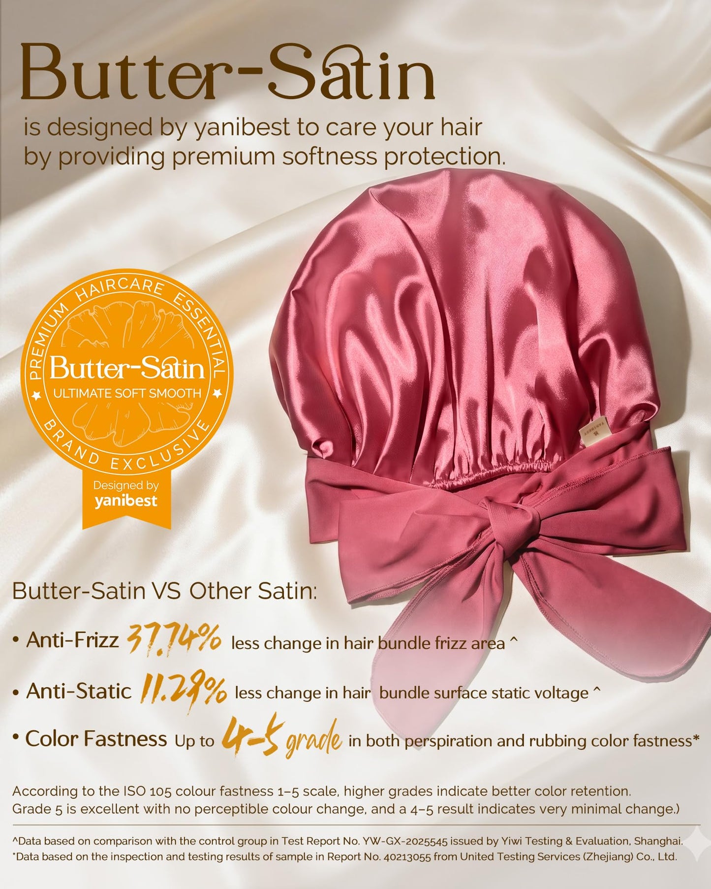 YANIBEST Adjustable Satin Bonnet for Sleeping Women Double Layer Hair Wrap Reduce Friction Prevent Frizz Natural Curly Hair, Purple Pink