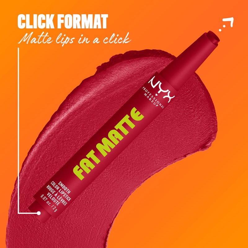 NYX PROFESSIONAL MAKEUP Fat Matte Lipstick, Pigmented, Smoothing, & Non-Drying Lip Crayon, Long Lasting Lip Makeup, Vegan & Cruelty Free - Scarlet Snuggles (Ruby)