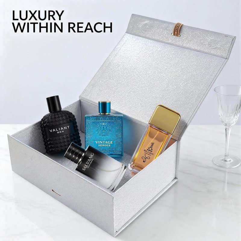 A CENTER Men's Cologne Gift Set 4 x 3.4 FL oz | Luxury perfume with Premium Presentation Box | Perfect Valentine's Day Gift for Him | Long Lasting Fragrance daily use