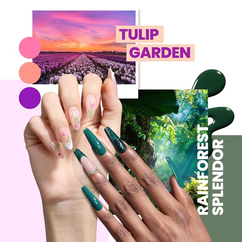 Beetles Gel Nail Kit with U V Light and Nail Tips -86Pcs Travel Holiday 45 Colors Gel Polish Set with Nail Stamp Base Top Coat All Season at Home Nail Kit with Everything Starter Gift for Women Girls
