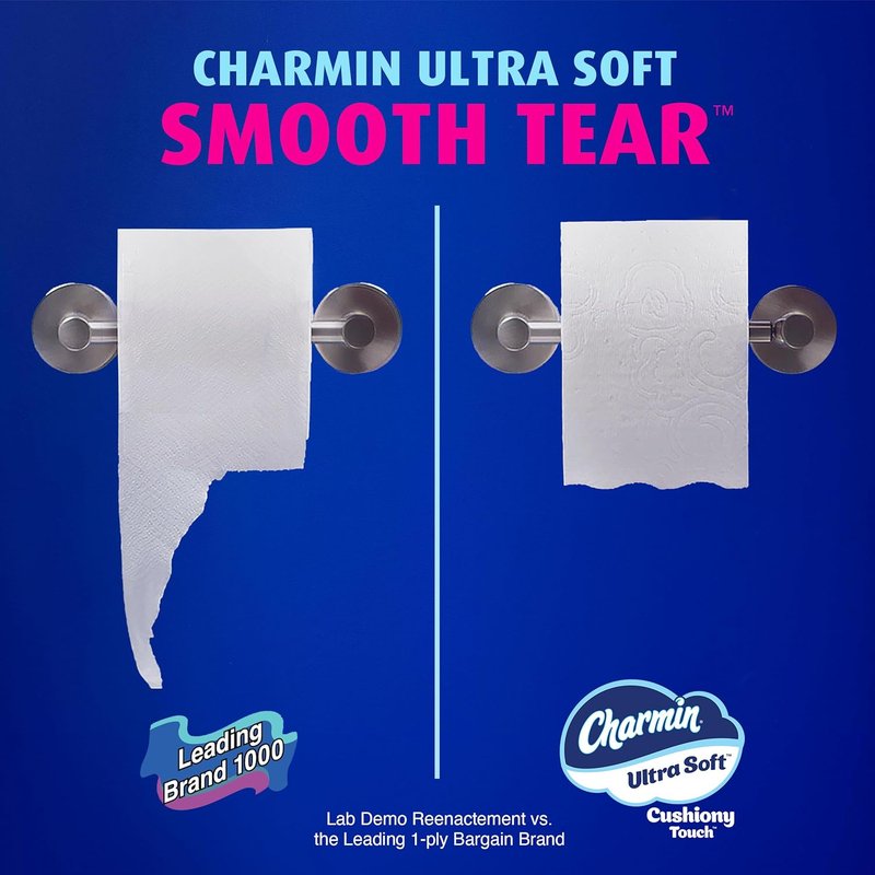 Charmin Ultra Soft Toilet Paper - Cushiony Touch | 24 Mega Rolls (Equivalent to 123 Regular Rolls) - White