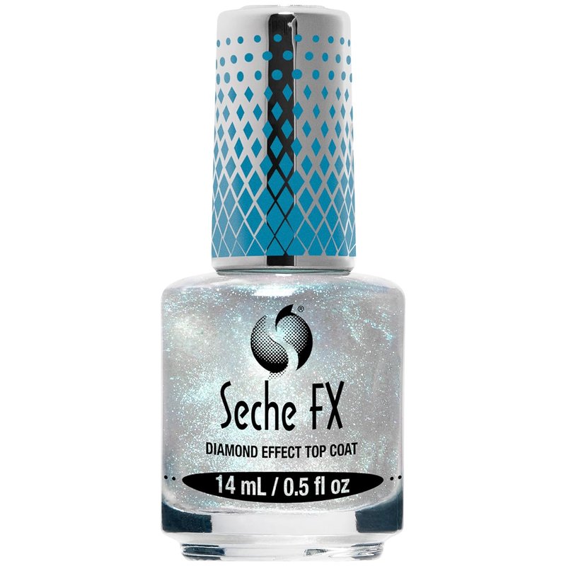 Seche Fx Diamond Effect Top Coat - Long-Lasting Blue Transforming Polish Protection | 0.5 Fl. Oz