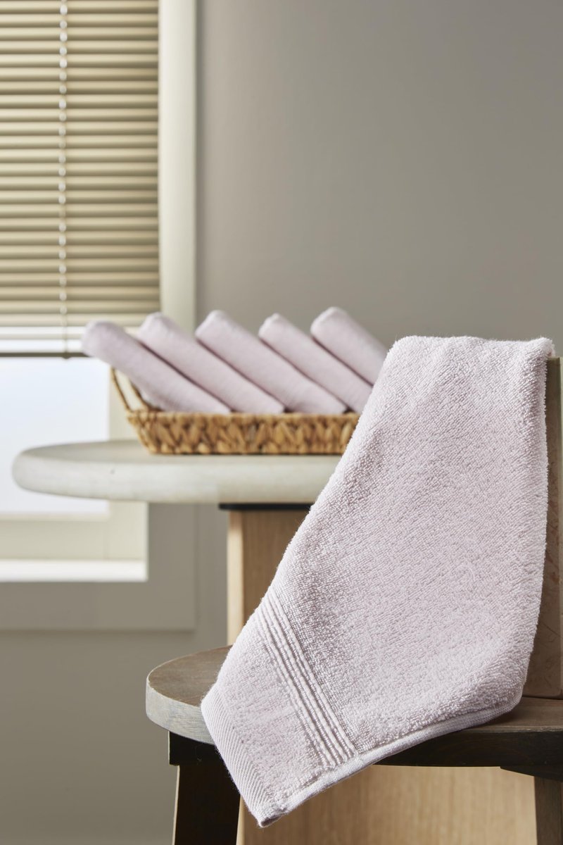 Ozdilek 6-Piece Washcloth Set 13x13 Towels 100% Turkish Cotton, Soft, Absorbent, Gentle on Sensitive Skin, Multi-Purpose Use, Washable, Reusable, Ideal for Baby Care & Spa 6 Towels (Mauve Pink)