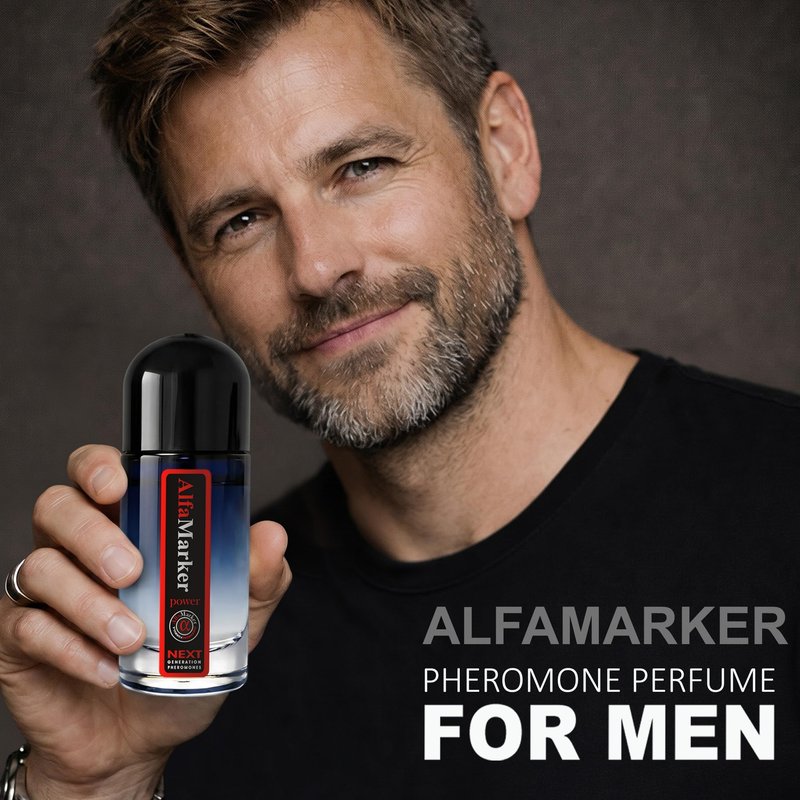 ALFAMARKER Pheromone Cologne for Men Power. Pheromones Infused Perfume for Men. Long Lasting Formula. Premium Scent Spray Travel Size 0.66 Fl Oz (20ml)
